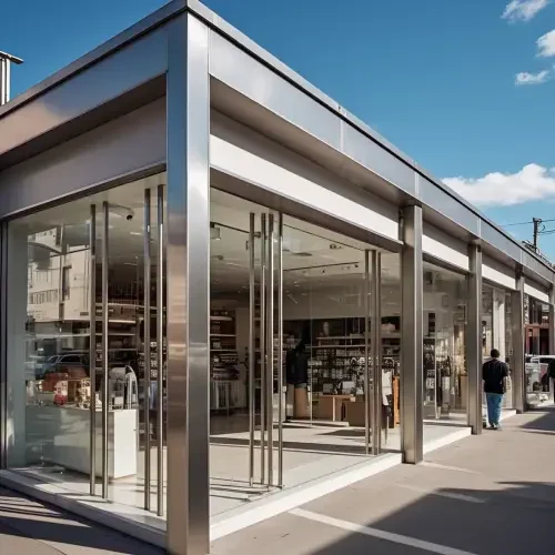 Metal Trims frames storefront